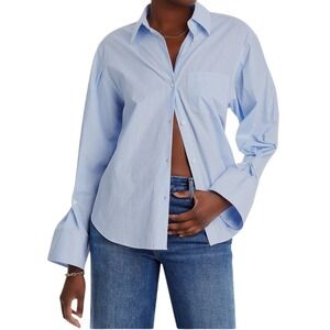 Derek Lam 10 Crosby women's blue white striped wesley Button‎ up Shirt size 20